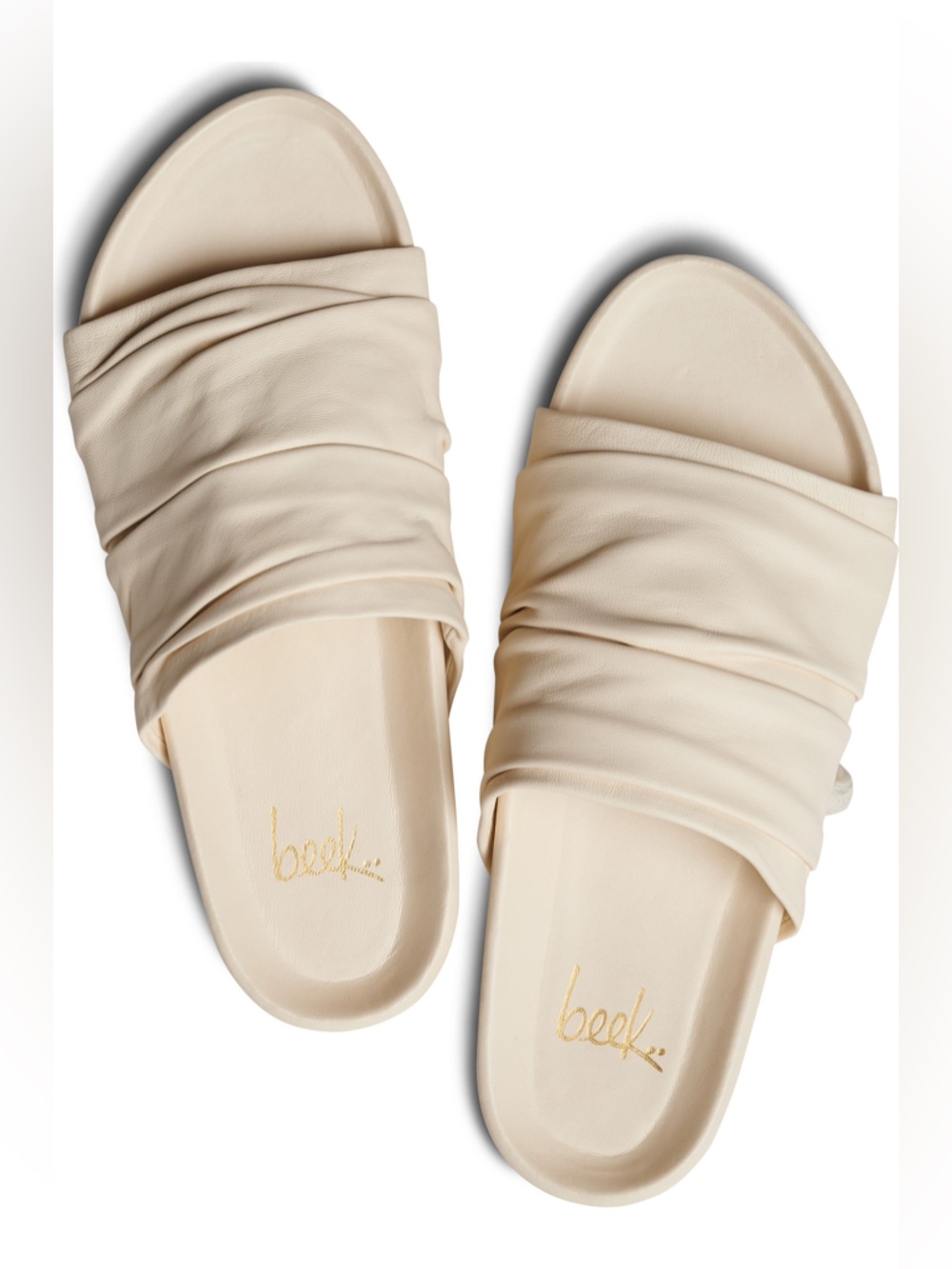 BEEK Minla Slide Sandal Eggshell Leather Shoes Comfort Minimalist Quiet Luxury 9